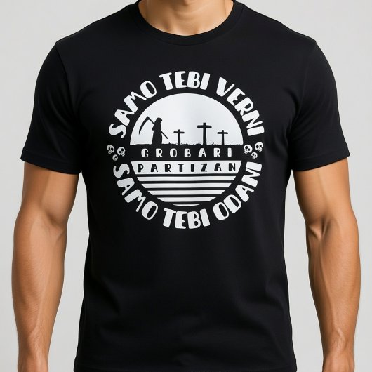 Grobari Partizan Zwart Wit  T-shirt