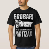 Grobari Partizan Zwart Witte T-shirt (Voorkant)