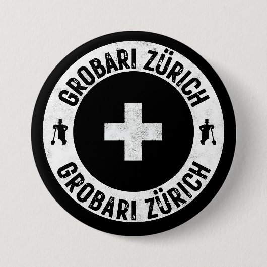 Grobari Zürich Ronde Button 7,6 Cm (Voorkant)
