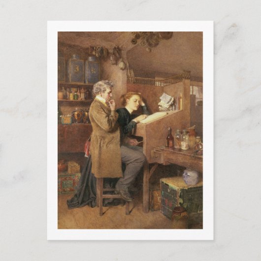 Grocer en vrouw, 1868 briefkaart (Voorkant)