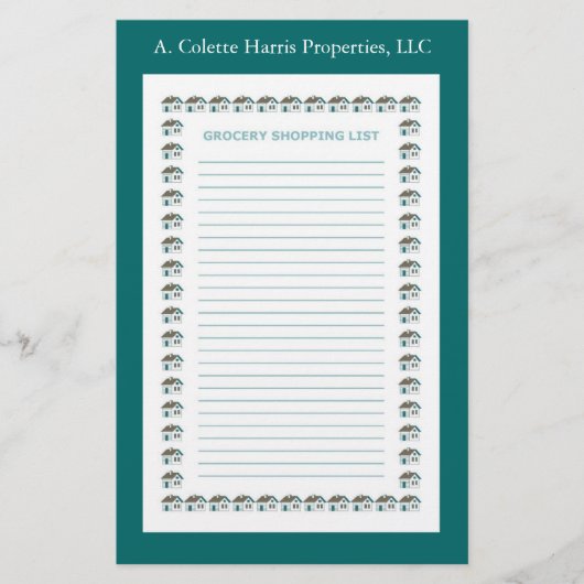 Grocerende notitie Pad - Ontwerp 3 Briefpapier (Voorkant)