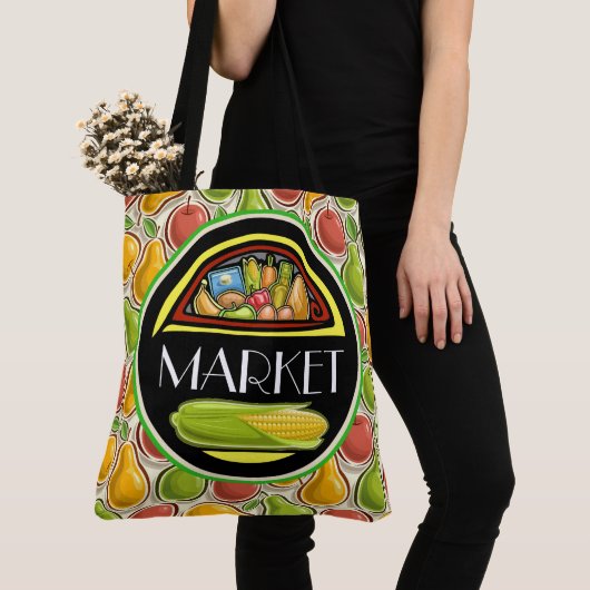 Grocering over het hele afdrukTas - Zie achterzijd Tote Bag (Dichtbij)