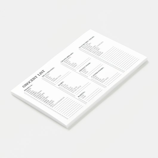 Groceringslijst na IT-notities Post-it® Notes (Schuin)