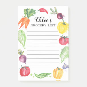 Groceringslijst van groenten en fruit, vers Waterv Post-it® Notes