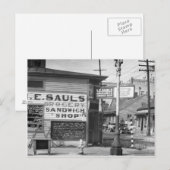 Grocery and Sandwich Shop, 1934 Briefkaart (Voorkant / Achterkant)