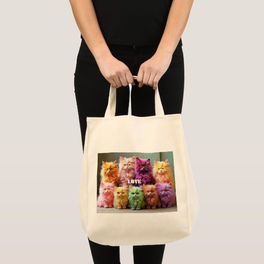 Grocery Bag with Cat Illustration Tote Bag (Voorkant (product))