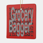 Grocery Bagger Extraordinaire Keramisch Ornament (Links)