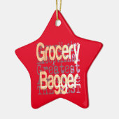 Grocery Bagger Extraordinaire Keramisch Ornament (Links)