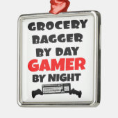 Grocery Bagger houdt van videospelletjes spelen Metalen Ornament (Links)