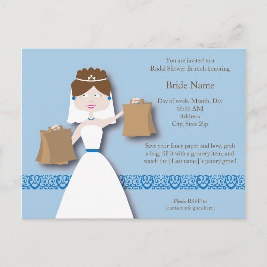 Grocery bruiloft douche Uitnodigen Uitnodiging Briefkaart (Voorkant)