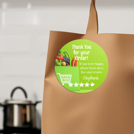 Grocery Delivery Service Thank You Review Stars Ronde Sticker