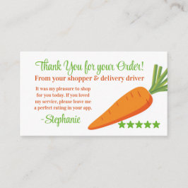 Grocery Delivery Service Thank You Review Stars Visitekaartje