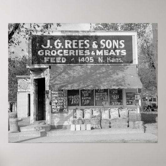 Grocery & Feed Store, 1938.  foto Poster (Voorkant)