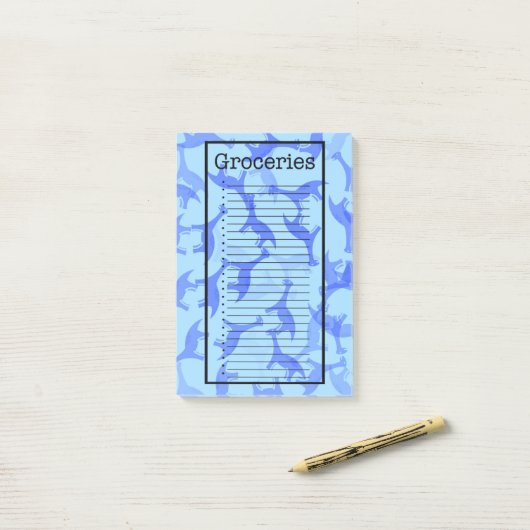 Grocery List Dinosaur Post it Notes (Op bureau)