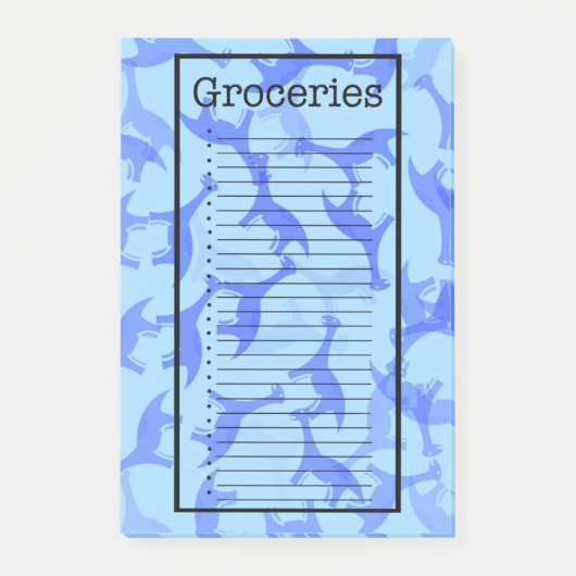 Grocery List Dinosaur Post it Notes (Voorkant)
