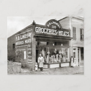 Grocery & Meat Market, 1916 Briefkaart