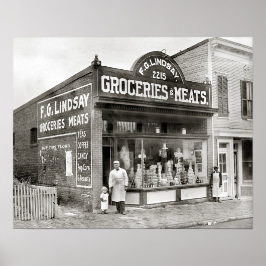 Grocery & Meat Market, 1916. foto Poster (Voorkant)