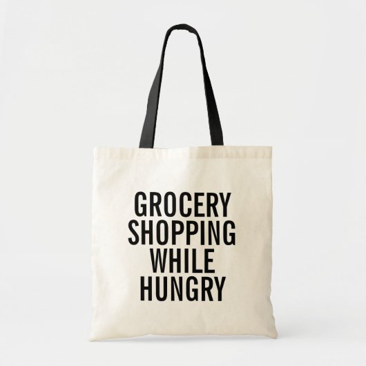 Grocery Shopping terwijl hongerige Canvas tas (Voorkant)