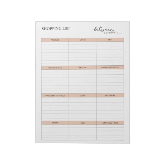 GROCERY SHOPPT LIST NOTITIEBLOK (Linkerzijde)