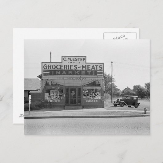Grocery Store, 1938 Briefkaart (Voorkant / Achterkant)