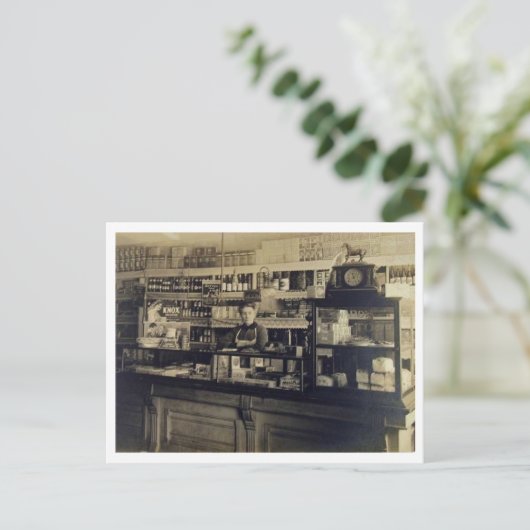 Grocery Store Interior 1906  Briefkaart (Staand voorkant)