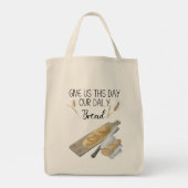 Grocery Tas, Brood, Productie, geef ons deze dag Tote Bag (Achterkant)