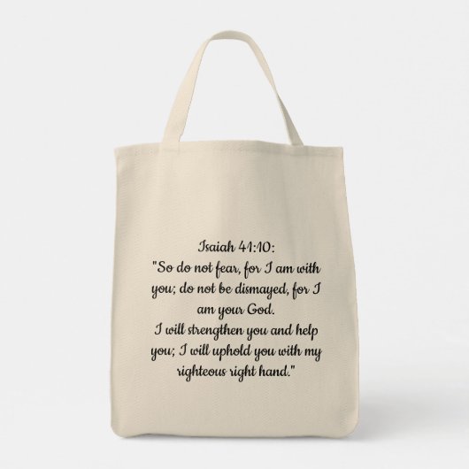 Grocery Tote Bag with Bible Faith Over Fear Floral (Achterkant)