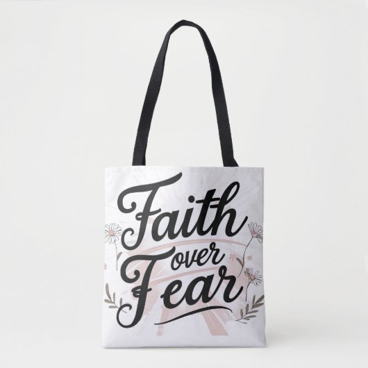 Grocery Tote Bag with Psalm 56:3-4 Bible Verse (Voorkant)
