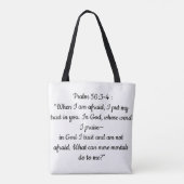 Grocery Tote Bag with Psalm 56:3-4 Bible Verse (Achterkant)