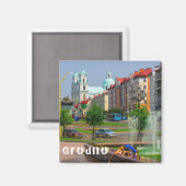 Grodno Belarus Architecture City Uitzicht People Magneet (Voorkant / Achterkant)