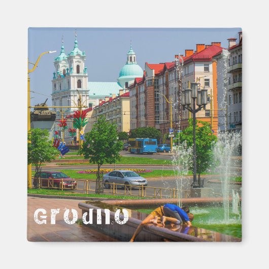Grodno Belarus Architecture City Uitzicht People Magneet (Voorkant)