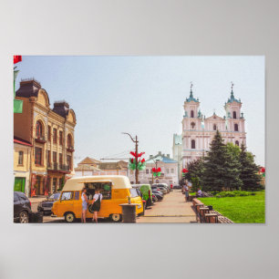 Grodno Belarus City Architecture Life People Poster