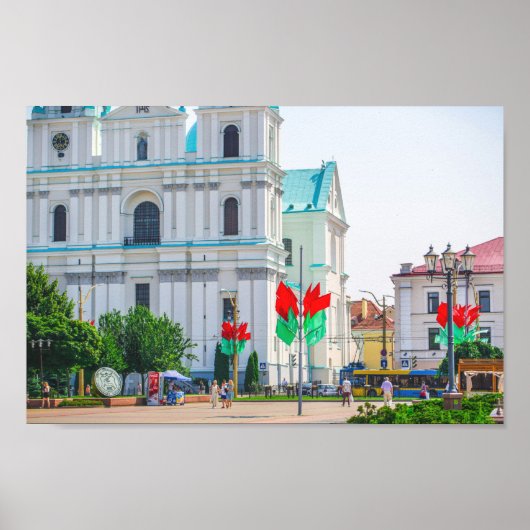 Grodno Belarus City Architecture Life People Poster (Voorkant)