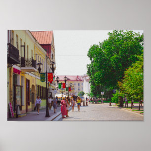 Grodno Belarus City Architecture Life People Poster