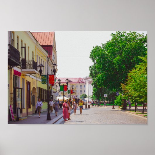 Grodno Belarus City Architecture Life People Poster (Voorkant)