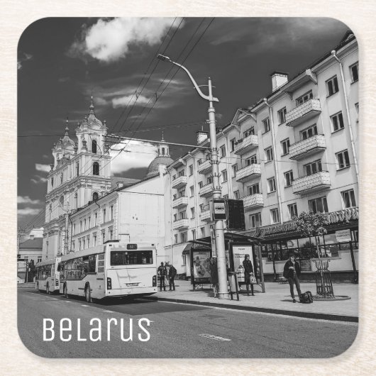 Grodno Belarus Cityscape Architecture City Uitzich Kartonnen Onderzetters (Voorkant)