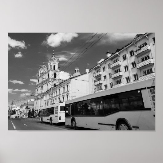 Grodno Belarus Cityscape Architecture City Uitzich Poster (Voorkant)