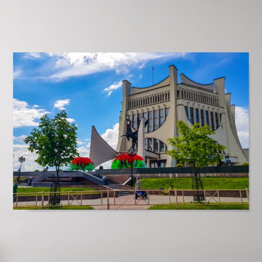 Grodno Belarus Cityscape Architecture City Uitzich Poster (Voorkant)