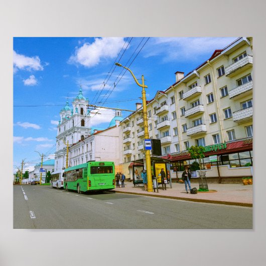 Grodno Belarus Cityscape Architecture City Uitzich Poster (Voorkant)