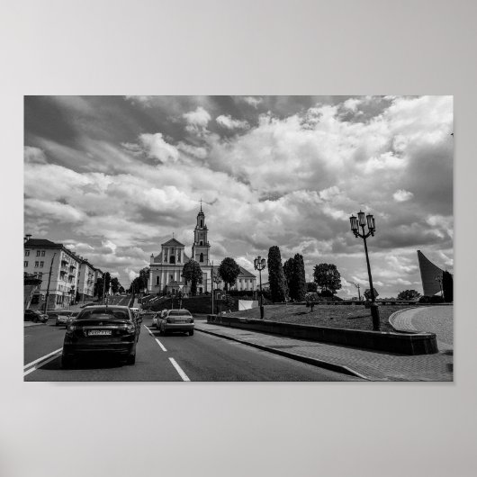 Grodno Belarus Cityscape Architecture City Uitzich Poster (Voorkant)