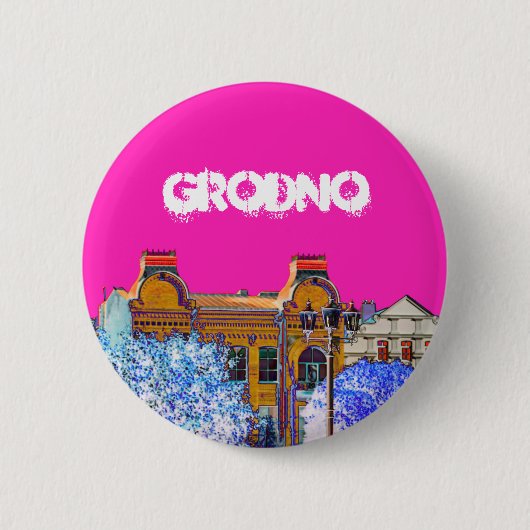 Grodno Wit-Rusland Architectuur Ronde Button 5,7 Cm (Voorkant)