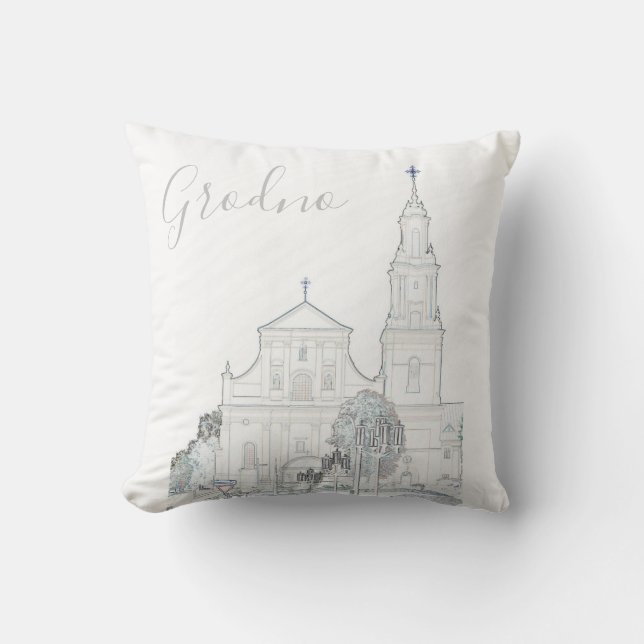 Grodno Wit-Rusland Kerkarchitectuur Kussen Hoofdku (Voorkant)
