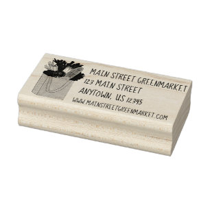 Groederij op de markt van boerenboeren rubberstempel