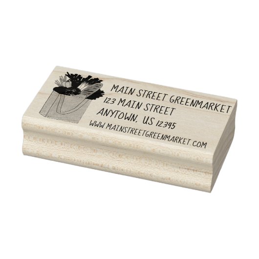 Groederij op de markt van boerenboeren rubberstempel (Stempel)