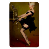 groefmachine Pinup Girl Magneet (Verticaal)