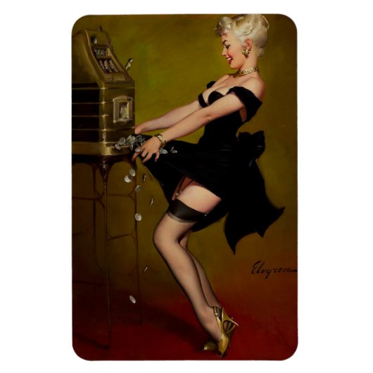 groefmachine Pinup Girl Magneet (Verticaal)