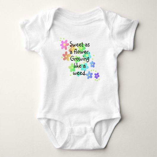 "Groei als een onkruid" Funny Rainbow Romper (Voorkant)