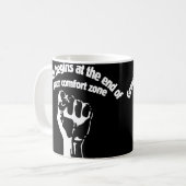 Groei begint aan het einde van je comfortzone koffiemok (Voorkant links)