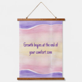 Groei begint met houten wandtapijt hangend wandkleed