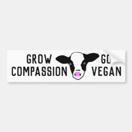 Groei Compassie - Go Vegan - Baby Cow Bumpersticker